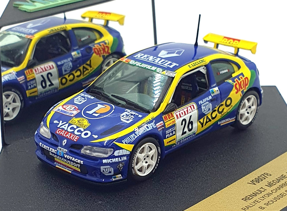 Vitesse 1/43 Scale V98078 Renault Megane Maxi #26 Lyon-Charbonnieres Rally 1998