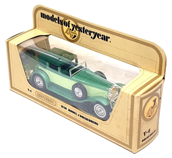 Matchbox Appx 10cm Long Diecast Y-4 - 1930 Duesenberg Model J - 2-Tone Green
