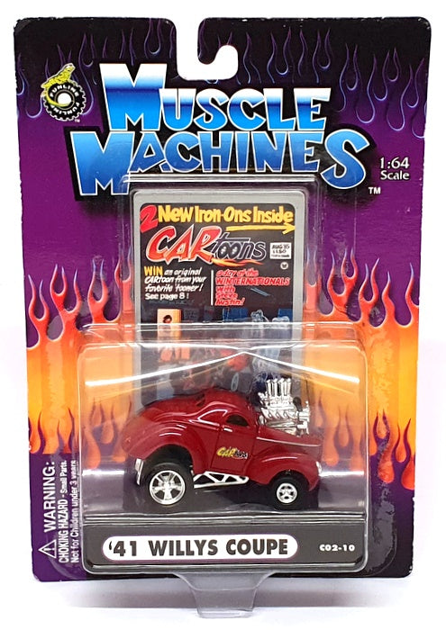 Muscle Machines 1/64 Scale 71171 C02-10 - 2001 Willys Coupe - Burgundy