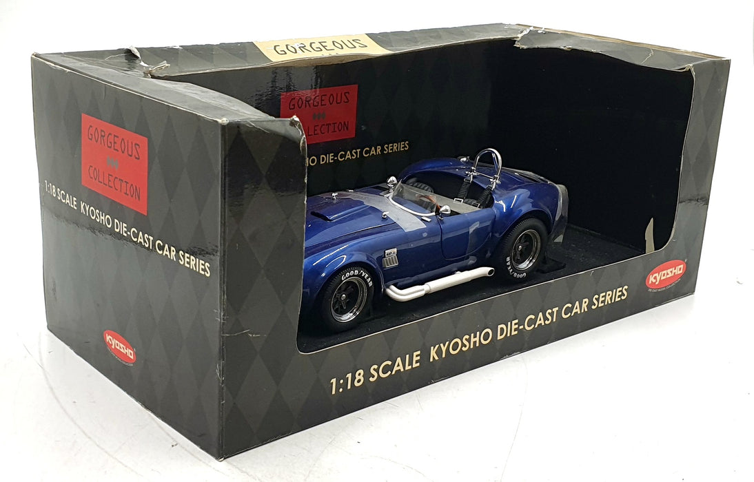 Kyosho 1/18 Scale 08046BL - Shelby Cobra 427 S/C Racing Screen - Blue