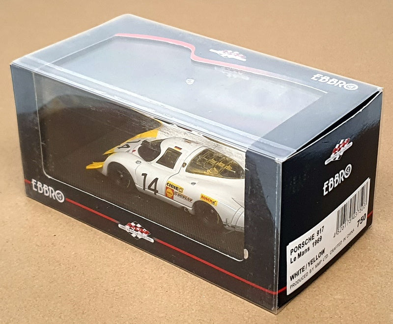 Ebbro 1/43 Scale 750 - Porsche 917 #14 Le Mans 1969 - White/Yellow