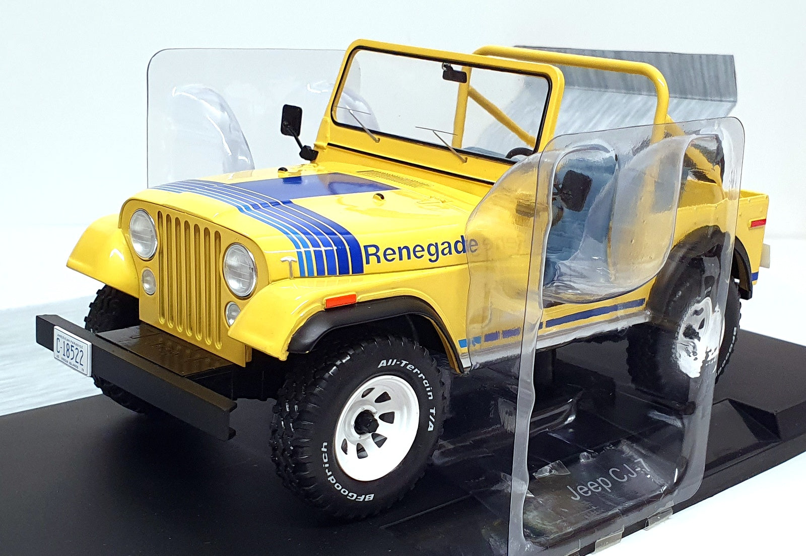 MCG 1/18 Scale Diecast MCG18552 - Jeep CJ-7 Renegade - Yellow