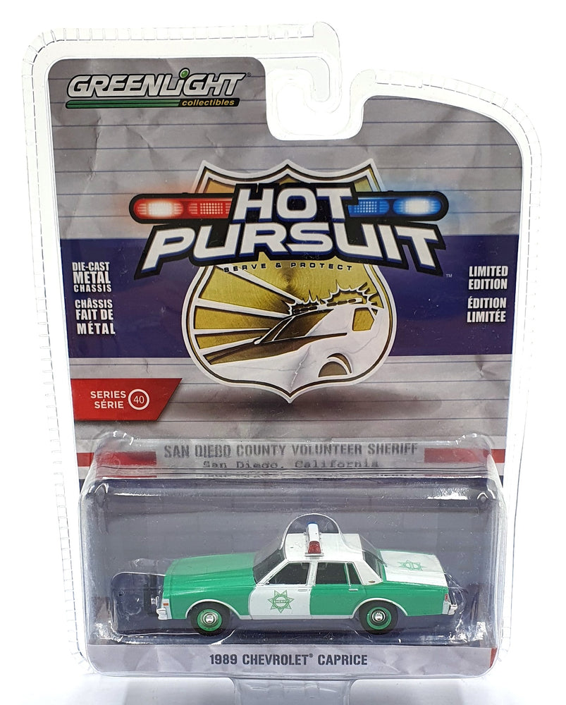 Greenlight 1/64 Scale 42980-B 1989 Chevrolet Caprice Police Car - Green