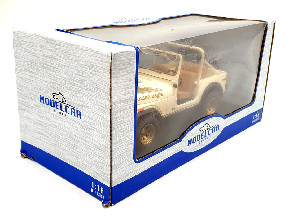 Model Car Group 1/18 Scale Diecast MCG18280 - Jeep CJ-7 - Light Ivory