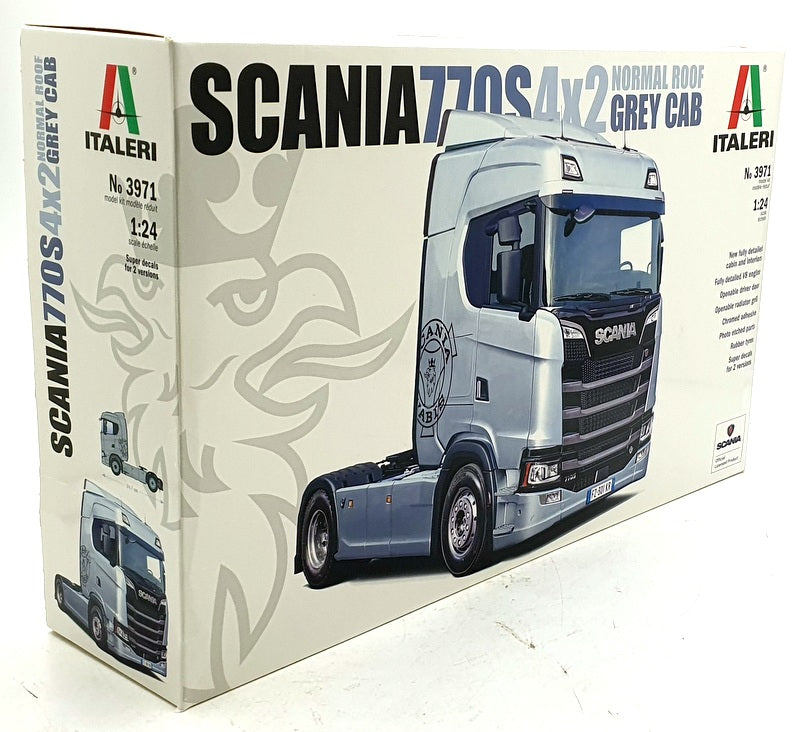 Italeri 1/24 Scale Unassembled Kit 3971 - Scania 770S 4x2 Normal Roof Grey Cab