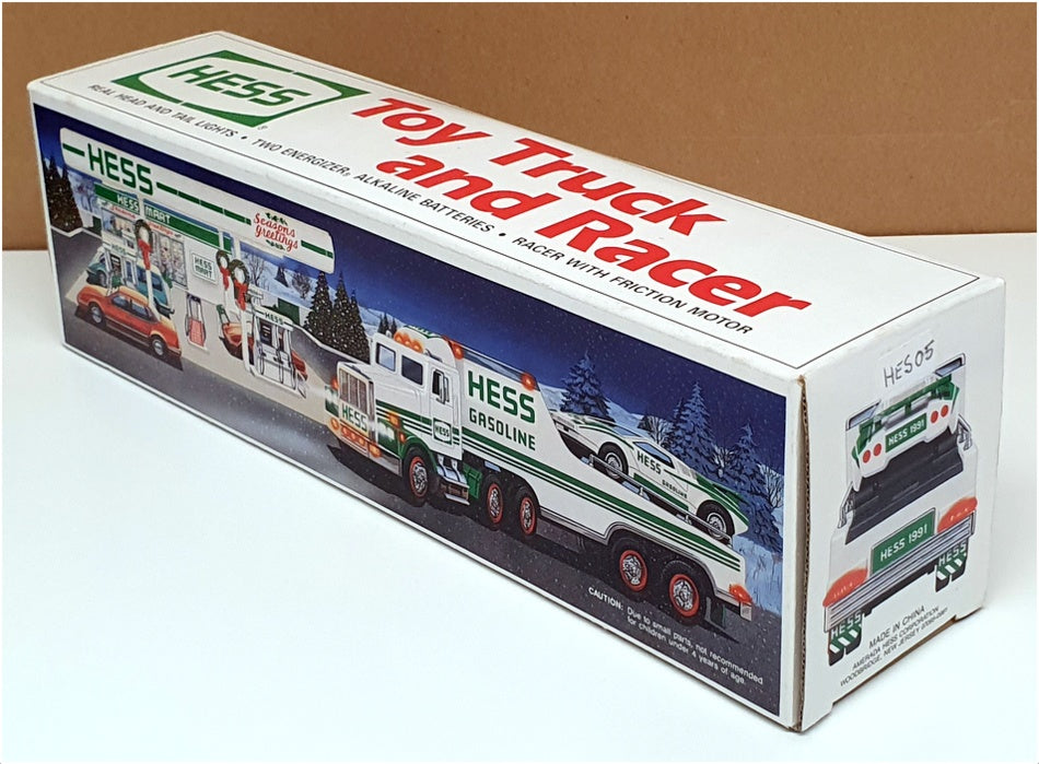 Hess Appx 30cm Long HES05 - Toy Truck & Racer With Lights - White/Green