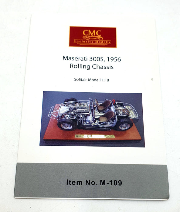 CMC 1/18 Scale Diecast M-109 - Maserati 300S 1956 Rolling chassis