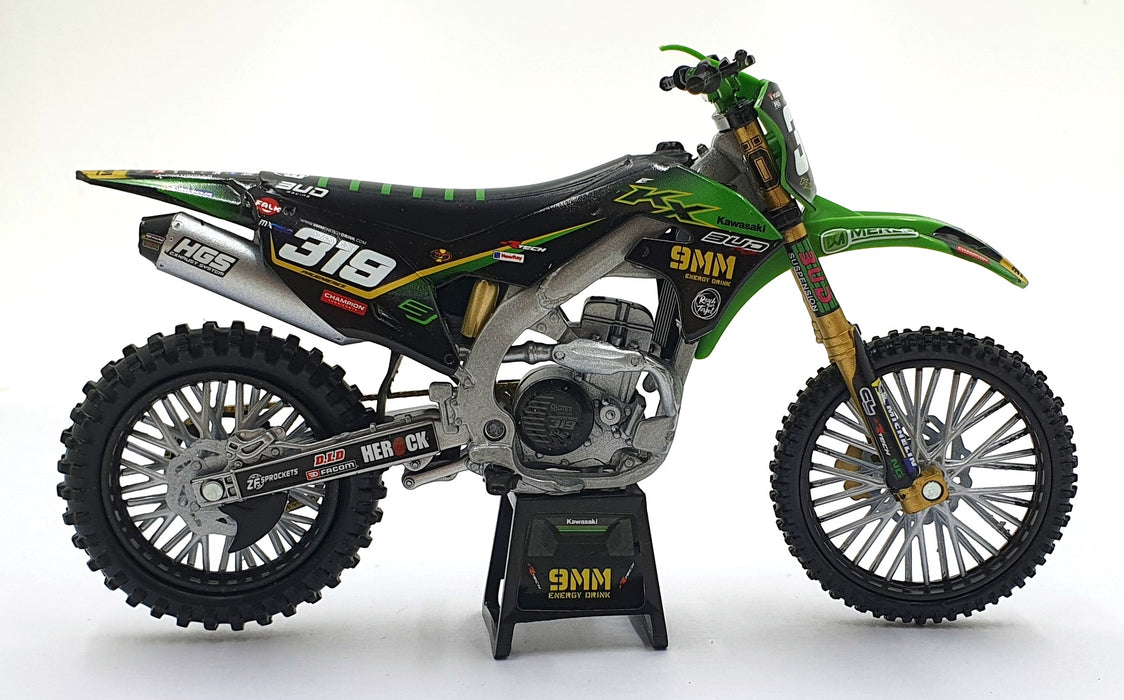 New Ray 1/12 Scale Diecast SS-58183 - Kawasaki KX #319 Bud Racing - Quentin Marc