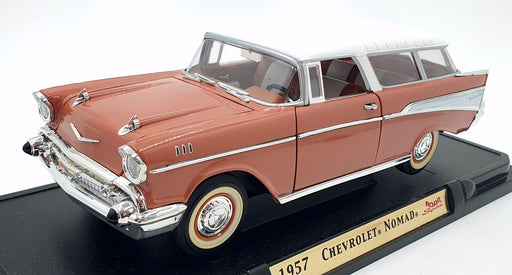 Road Signature 1/18 Scale Diecast 92088 - 1957 Chevrolet Nomad - Coral/White