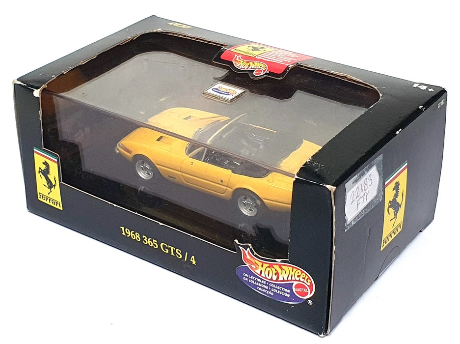 Hot Wheels 1/43 Scale Diecast 22183 - 1968 Ferrari 365 GTS/4 - Yellow