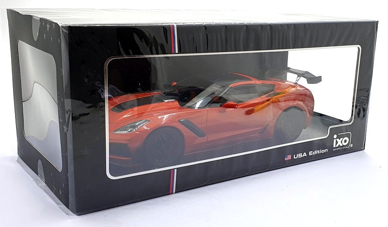 Ixo 1/18 Scale U18RDC001 - 2019 Chevrolet Corvette C7 ZR1 - Orange/Black