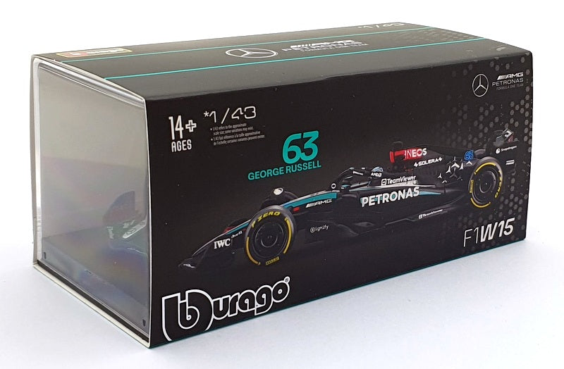 Burago 1/43 Scale 18-38209 - Mercedes AMG Petronas F1 W15 #63 - George Russell