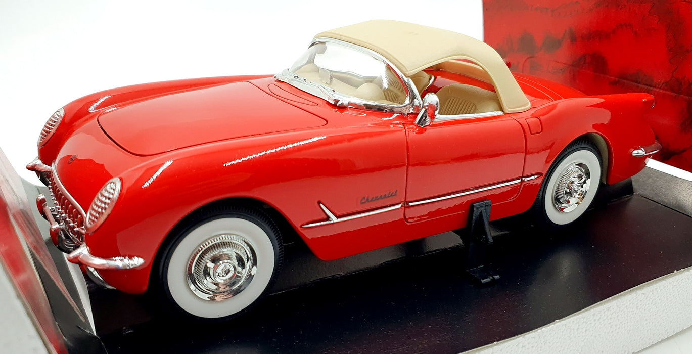 Mira 1/18 Scale Diecast 6195 - 1954 Chevrolet Corvette Convertible - Red/White