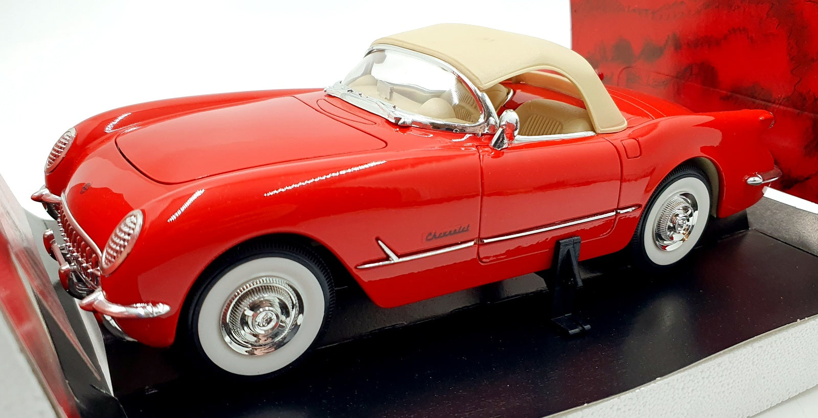 Mira 1/18 Scale Diecast 6195 - 1954 Chevrolet Corvette Convertible - Red/White