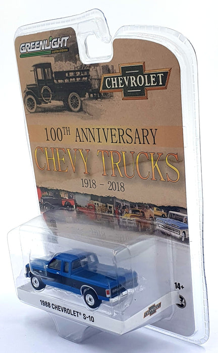 Greenlight 1/64 Scale 28080-B - 1988 Chevrolet S10 - Blue/Black