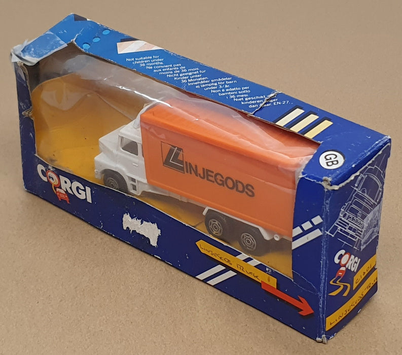 Corgi 13.5cm Long Diecast C1201 - Scania LT145 Truck Linjegods - White/Orange