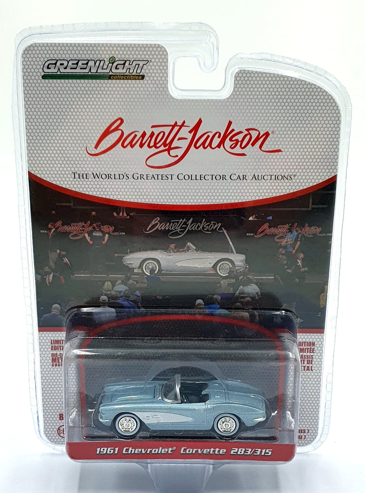 Greenlight 1/64 Scale 37230-A - 1961 Chevrolet Corvette 283/315 -  Met. Lt Blue