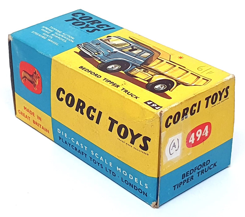 Corgi Toys Original Diecast 494 - Bedford Tipper Truck - Red/Yellow
