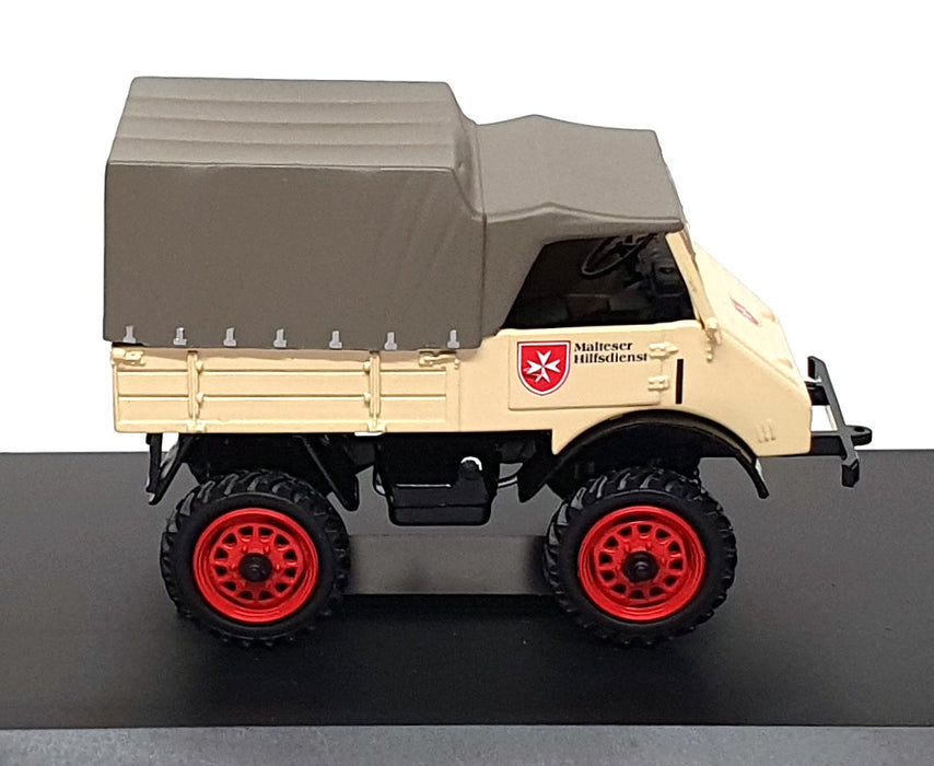 Schuco 1/43 Scale 03116 - Mercedes Benz Unimog 401 Malteser Hifsdienst - Cream