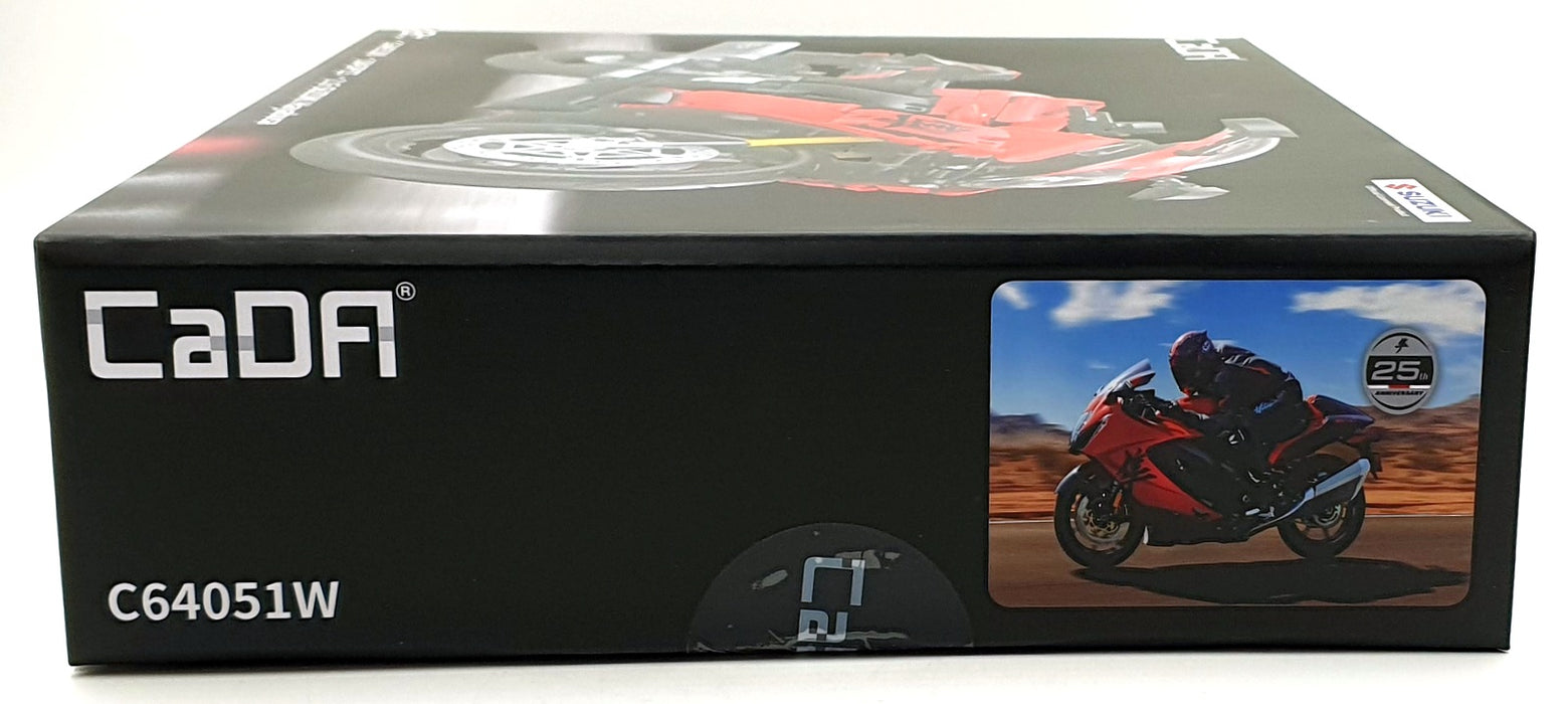 CADA C64051W 1/6 Scale 1043 pcs - Suzuki Hayabusa Motorbike Unbuilt - Red