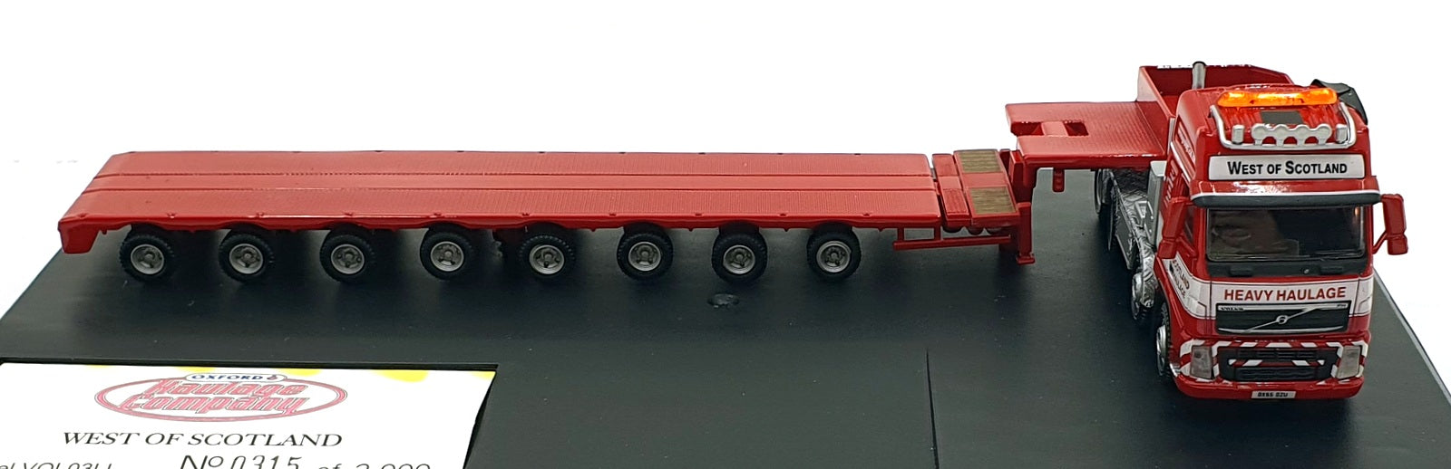 Oxford Diecast 1/76 Scale VOL03LL - Volvo FH Low Loader West of Scotland - Red