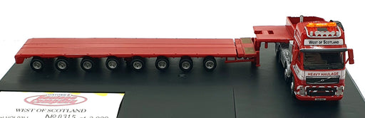 Oxford Diecast 1/76 Scale VOL03LL - Volvo FH Low Loader West of Scotland - Red