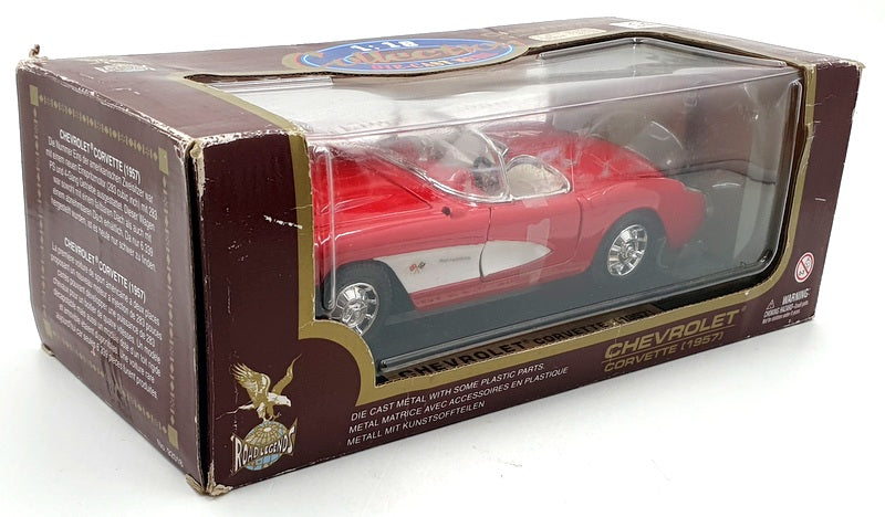 Road Legends 1/18 Scale Diecast 92018 - Chevrolet Corvette 1957 - Red/White