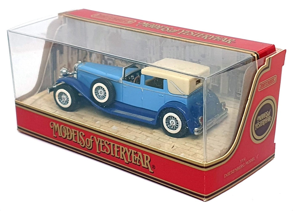 Matchbox 11cm Long Diecast YY4 - Duesenberg Model J - 2-Tone Blue