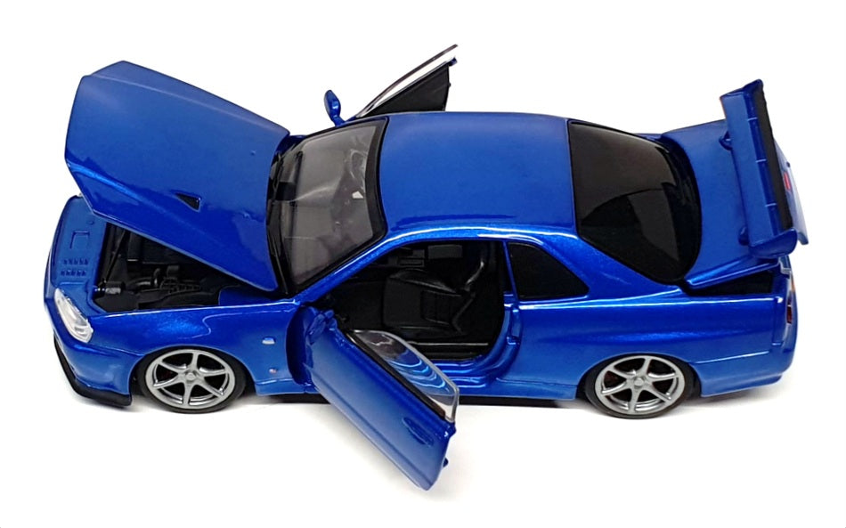 Tayumo 1/32 Scale Pull Back & Go 32115011 - Nissan GT-R34 V-Spec II - Blue