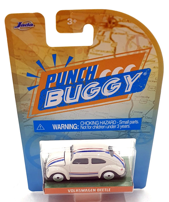 Jada Toys 1/64 Scale 100426O - Volkswagen Beetle - White/Stripe