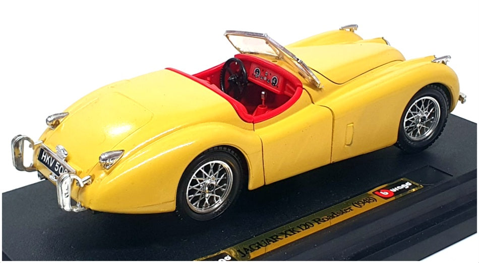 Burago 1/24 Scale Diecast 1502 - 1948 Jaguar XK120 Roadster - Yellow