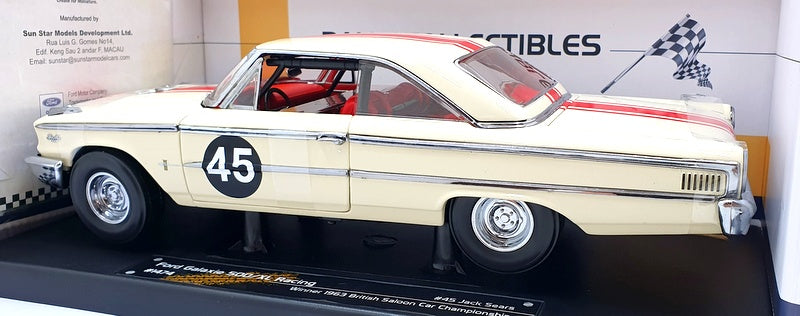 Sun Star 1/18 Scale 1474 - 1963 Ford Galaxie 500/XL Racing #45 1st British Champ
