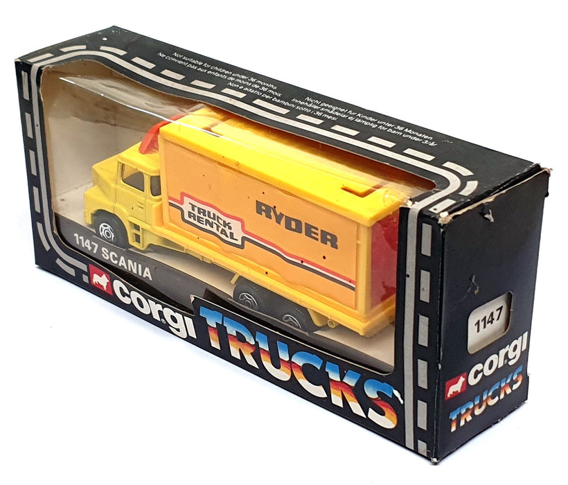 Corgi 14cm Long Diecast 1147 - Scania 1147 Truck Ryder - Yellow