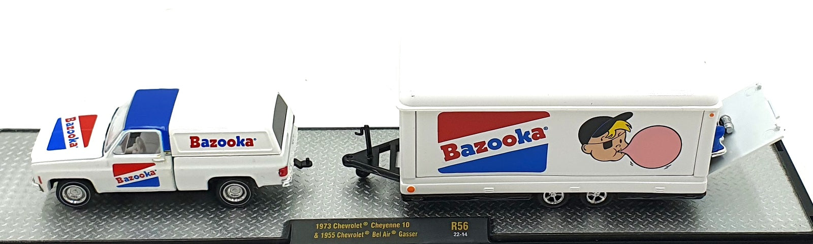 Castline M2 Machines 1/64 Scale R56 '73 Chevrolet Cheyenne 10/'55 Bel Air Gasser