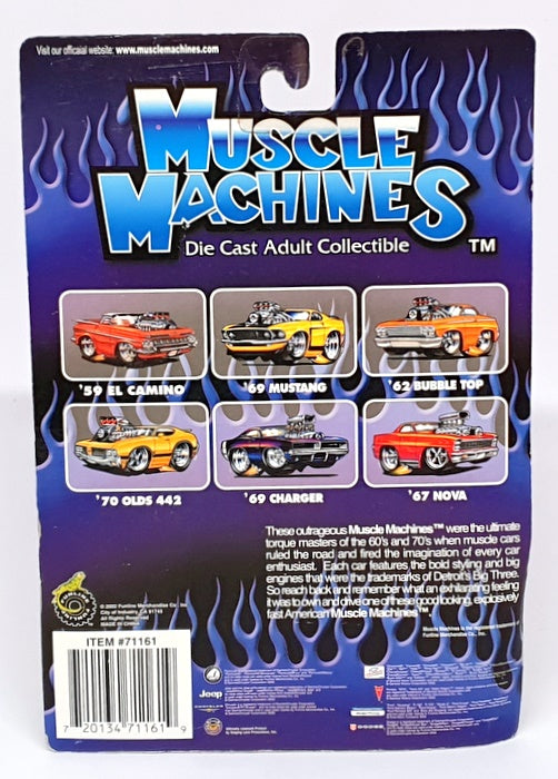 Muscle Machines 1/64 Scale 71161 02-57 - 1970 Oldsmobile 442 - White/Gold