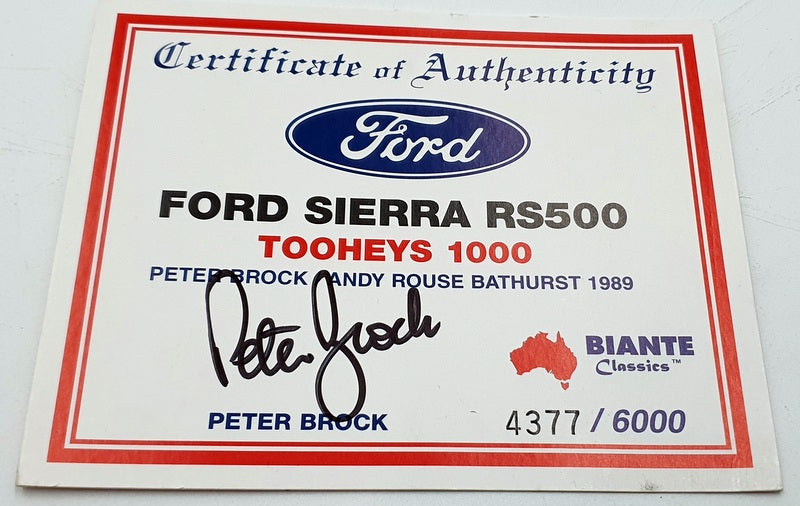 Biante 1/18 Scale 103 898005 - Ford Sierra RS 500 TOOHEYS 1000 Bathurst 1989