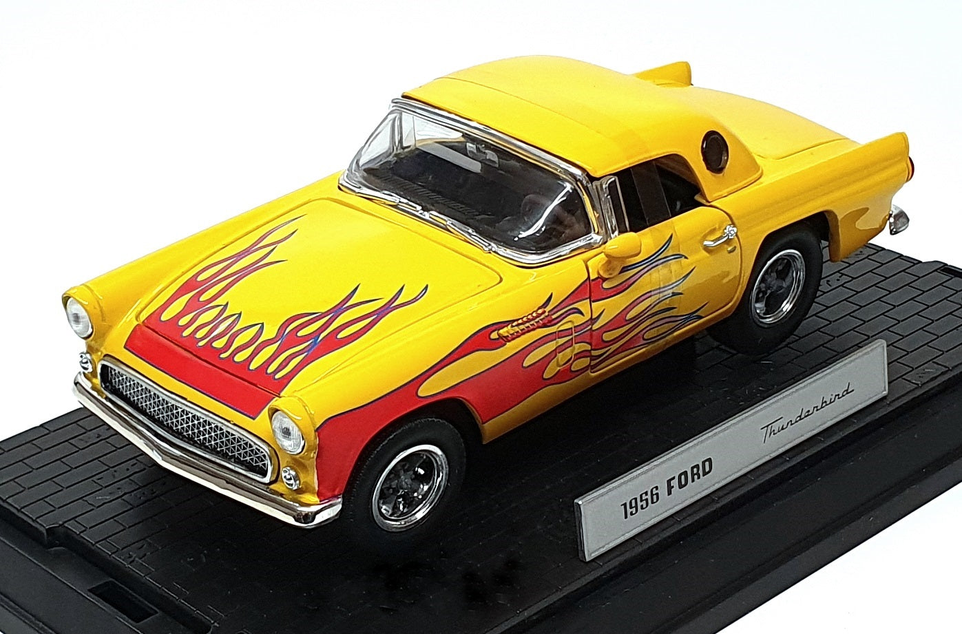 Schuco 1/24 Scale 05550 - 1956 Ford Thunderbird Street Rod - Yellow/Red