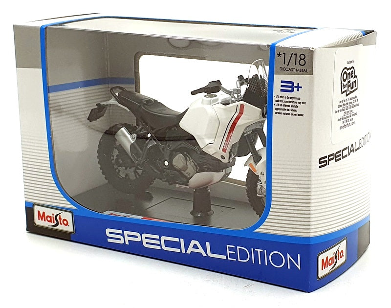 Maisto 1/18 Scale 34007-22989 - Ducati DesertX Motorbike - White