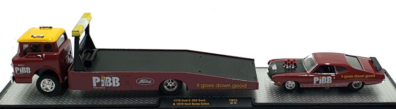 Castline M2 Machines 1/64 Scale FTW23 '70 Ford C-950 Truck/'70 Ford Torino Cobra