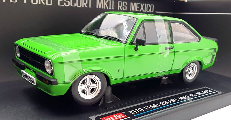 Sun Star 1/18 Scale 4635R - 1976 Ford Escort MKII RS Mexico - Signal Green