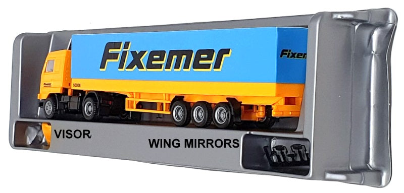 Herpa 1/87 Scale 142953 - Scania Truck & Trailer (Fixemer) Yellow/Blue/White
