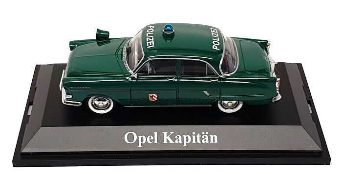Schuco 1/43 Scale Diecast 02632 - Opel Kapitan Polizei - Green