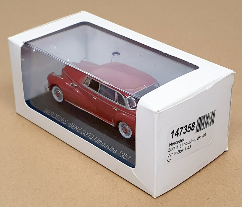 Whitebox 1/43 Scale 147358 - 1957 Mercedes Benz 300D Limousine - Red