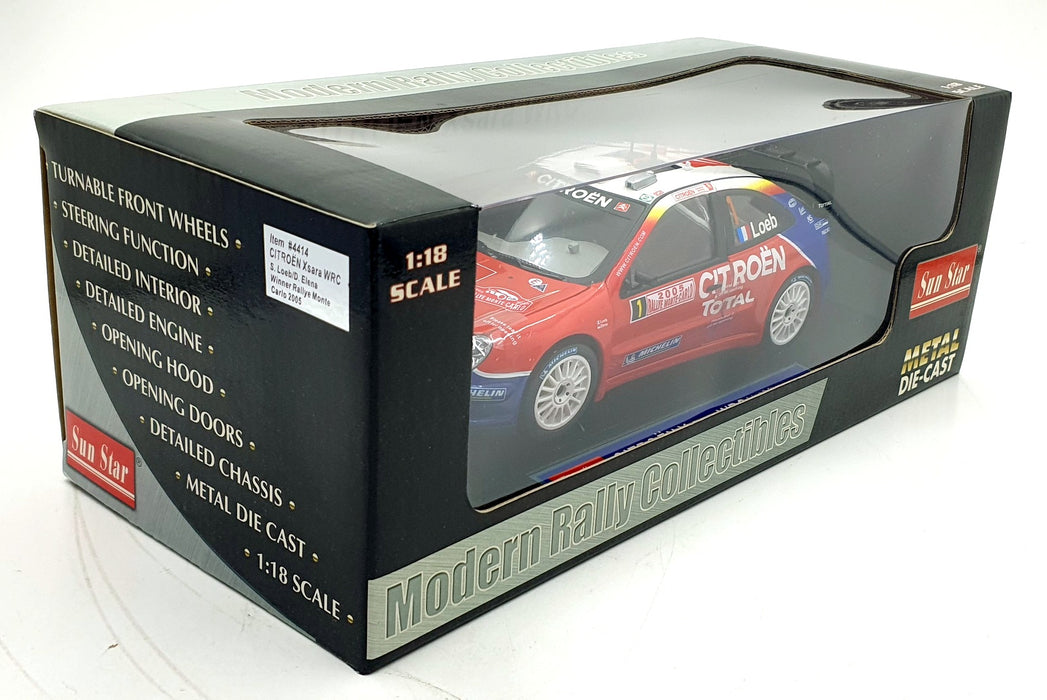 Sun Star 1/18 Scale 4414 - Citroen Xsara WRC Winner Monte Carlo Rally 05 S. Loeb