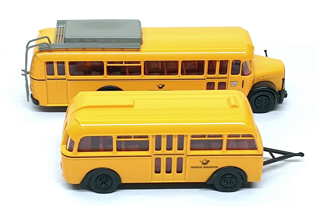 Brekina 1/87 Scale BR187Y - MAN MKN 630 Bus & Orion Trailer Bus Deutsche Post AG