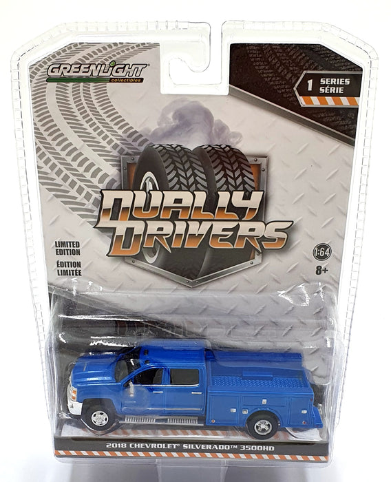 Greenlight 1/64 Scale 46010-B - 2018 Chevrolet Silverado 3500HD - Blue