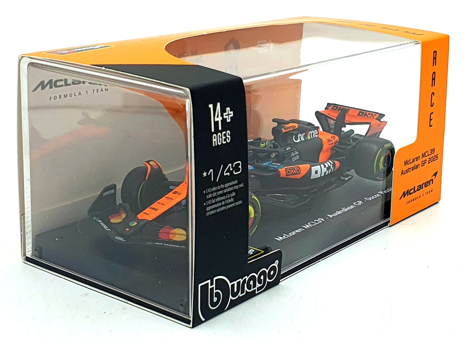 Burago Race 1/43 Scale 18-38249 - F1 McLaren MCL39 #81 Australian GP - Piastri