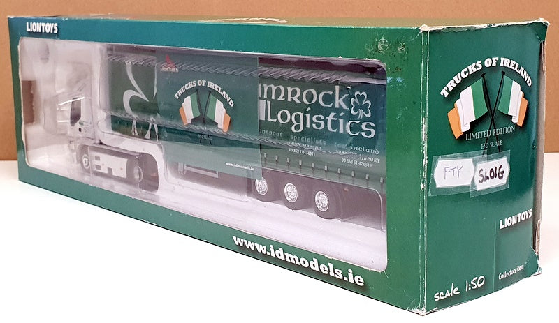 Lion Toys 1/50 Scale SL01G Iveco Truck & Trailer Shamrock Logistics White/Green