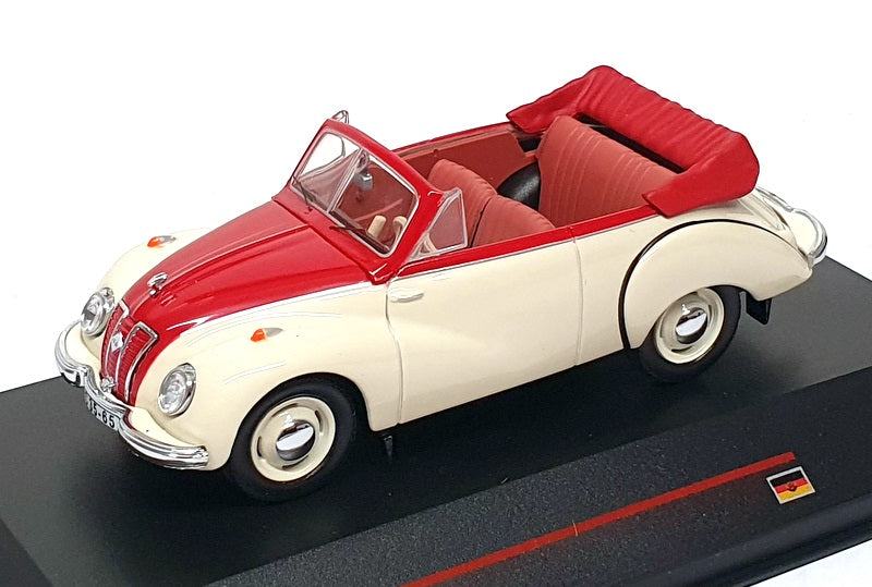 IST Models 1/43 Scale Diecast IST 019 - 1953 IFA F9 Cabrio - White/Red