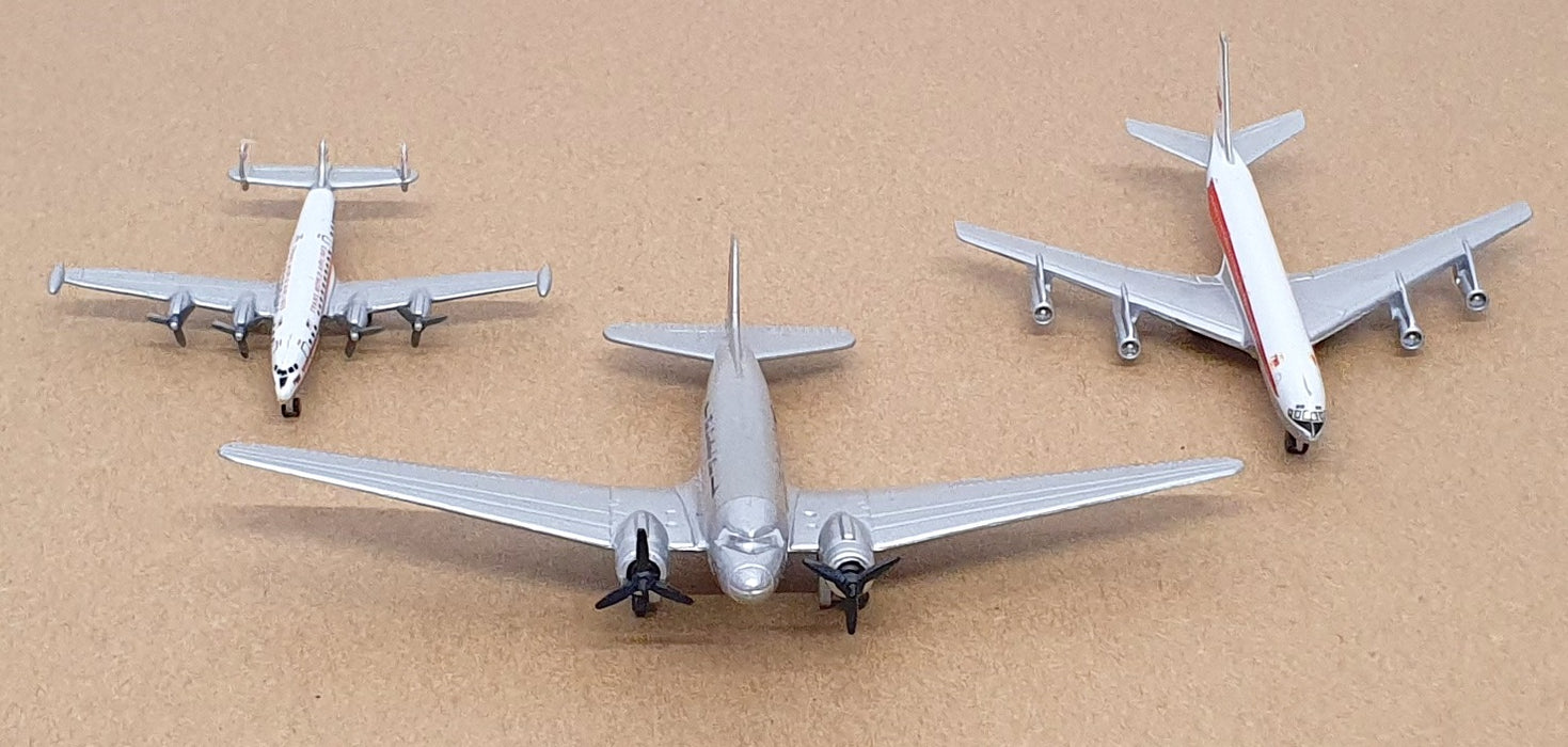 Schabak 3 Piece Aircraft Set 911/10 - TWA 1/250 DC3 1/600 Connie 1/600 B-707